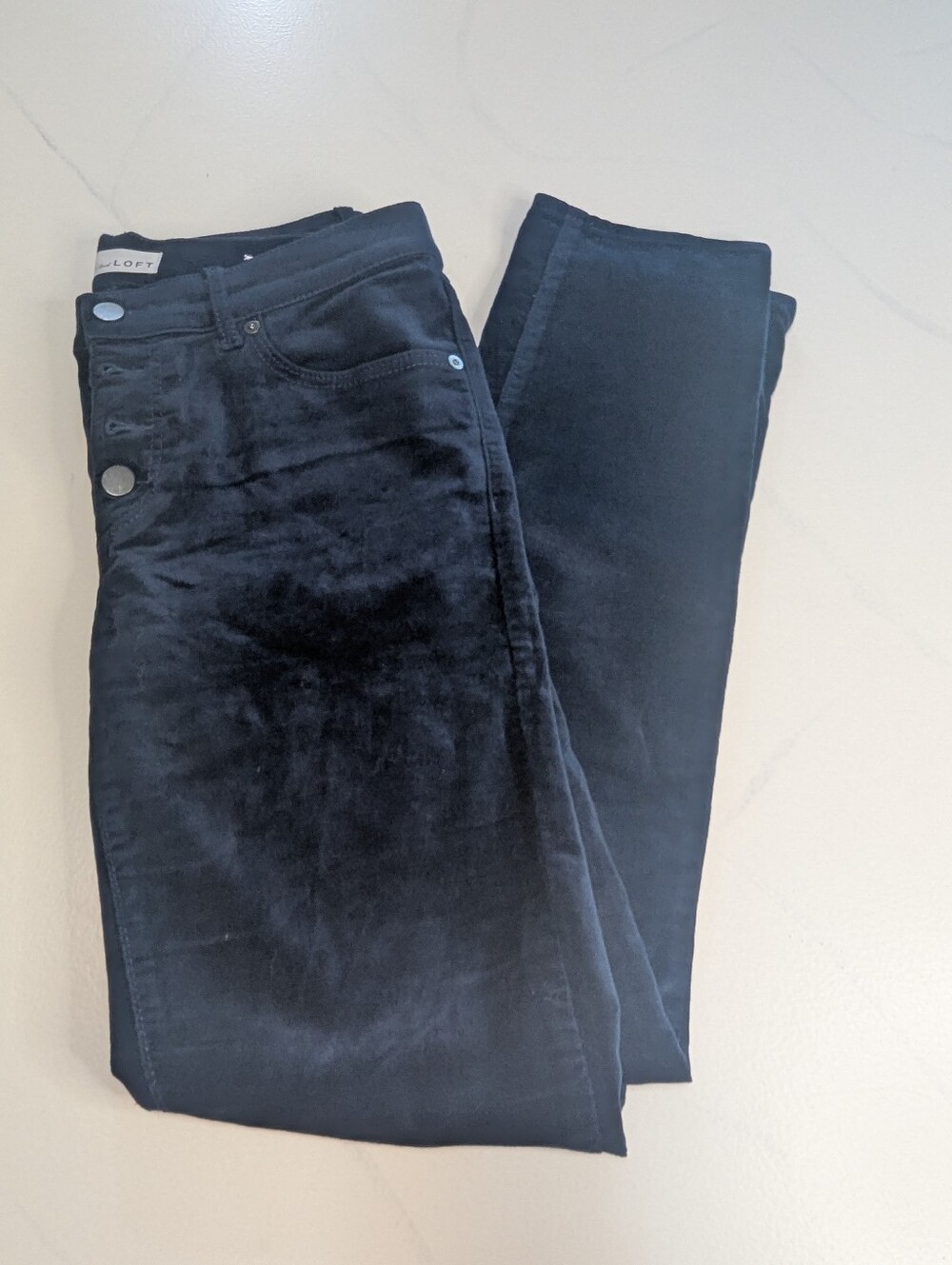 LOFT Modern Skinny Corduroy Pants Womens 4 27 Navy Blue Exposed Button Fly